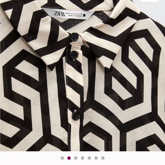 Zara Geometric Print Cotton Dress - Picture 9 of 10